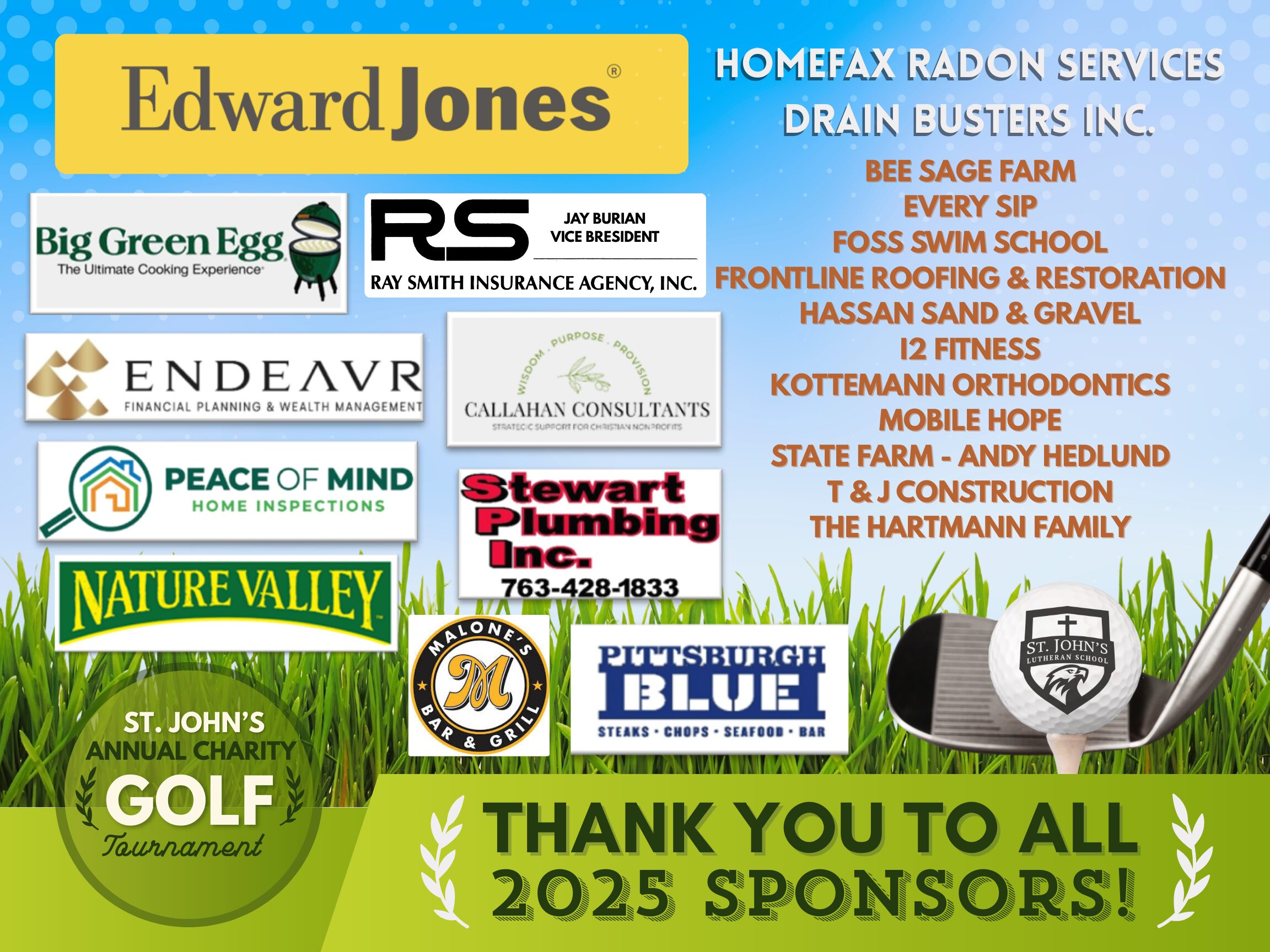 Golf tournament sponsors